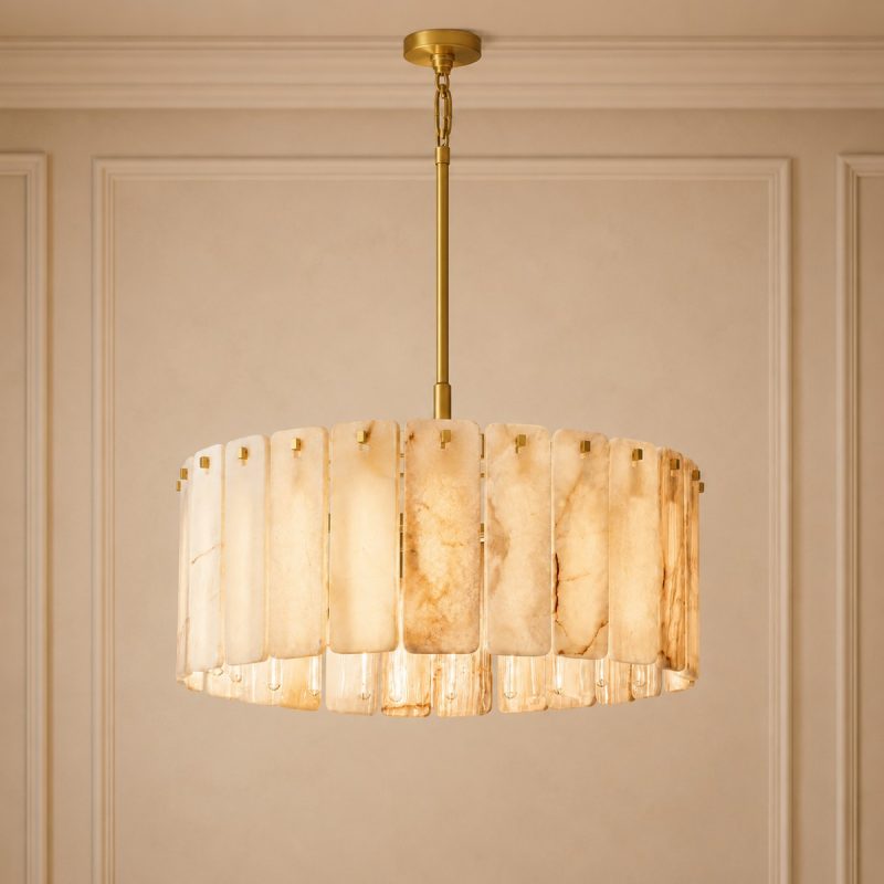 Camerlune Alabaster Round Chandelier