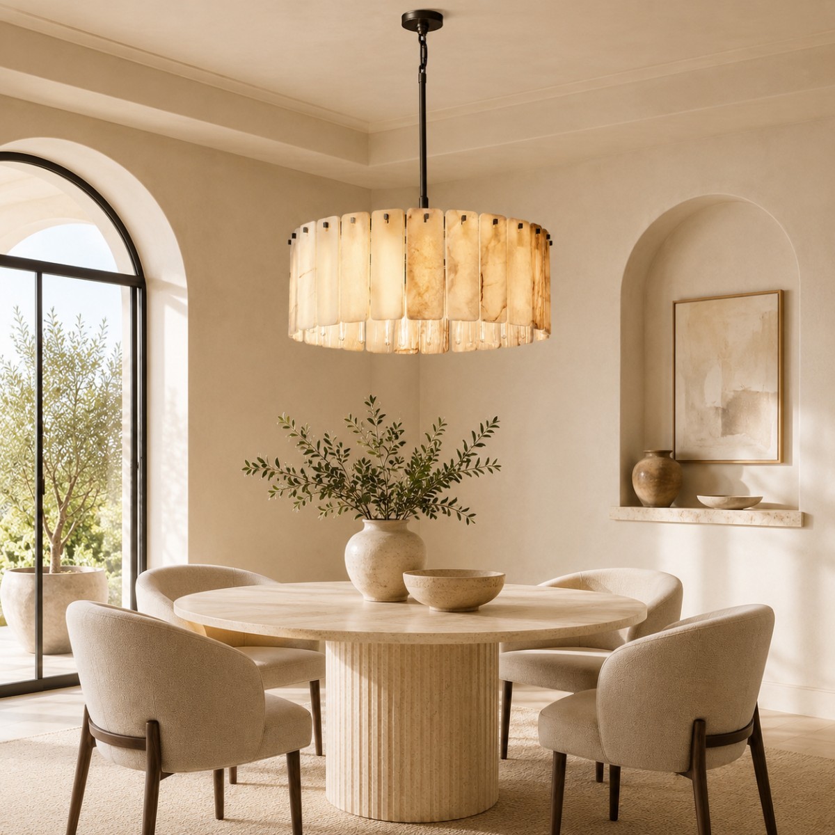 Camerlune Alabaster Round Chandelier - XYlight