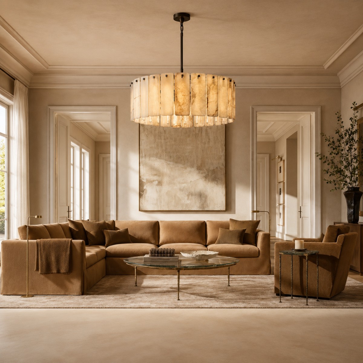 Camerlune Alabaster Round Chandelier - XYlight