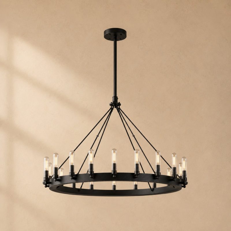 Camorven Vintage Filament Round Outdoor Chandelier