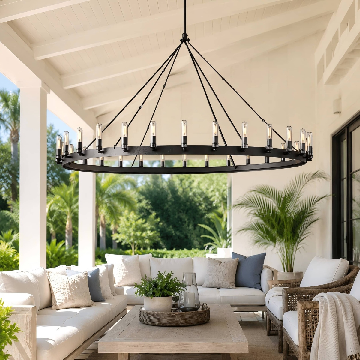 Camorven Vintage Filament Round Outdoor Chandelier - XYlight