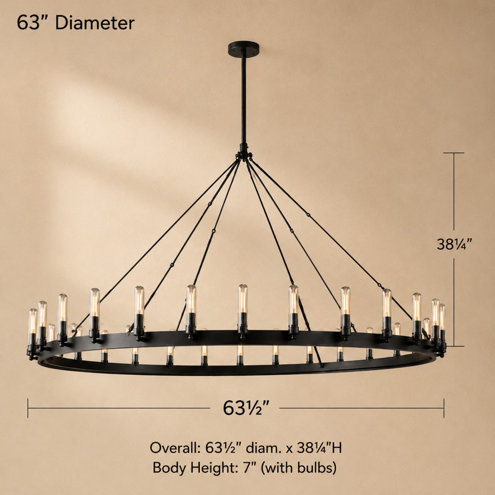 Camorven Vintage Filament Round Outdoor Chandelier - XYlight