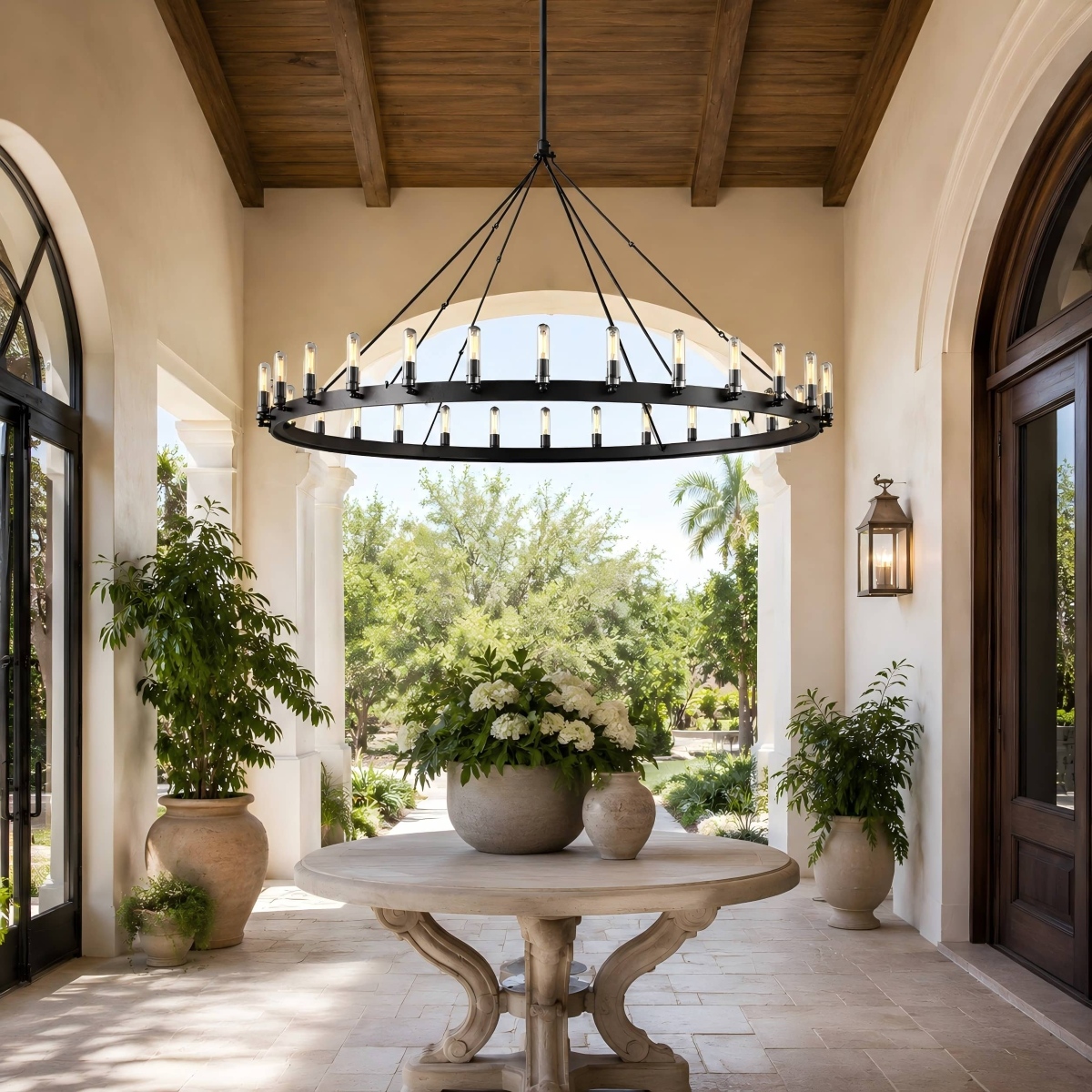 Camorven Vintage Filament Round Outdoor Chandelier - XYlight