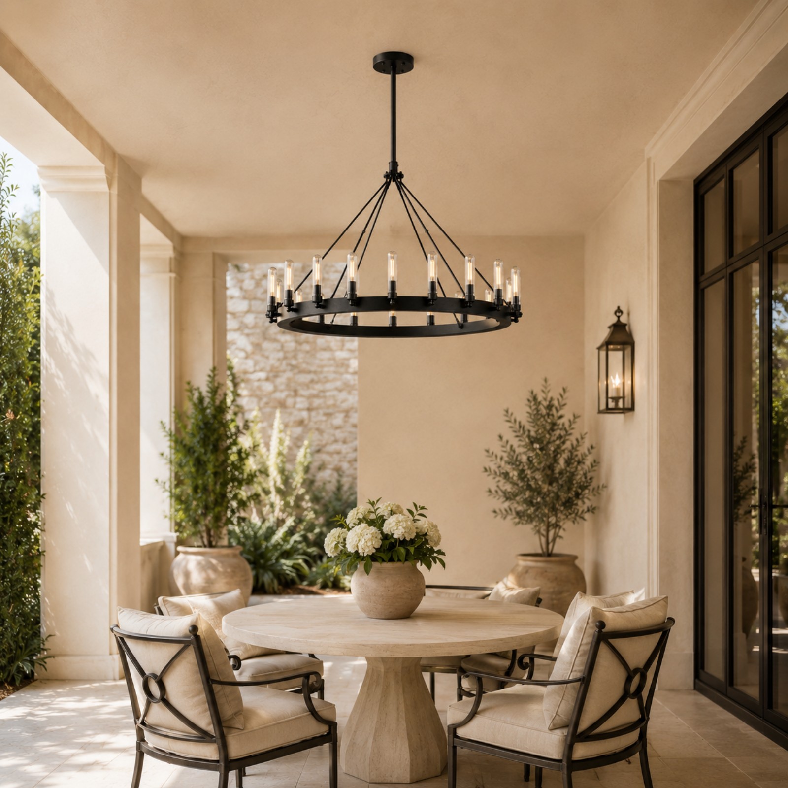 Camorven Vintage Filament Round Outdoor Chandelier - XYlight