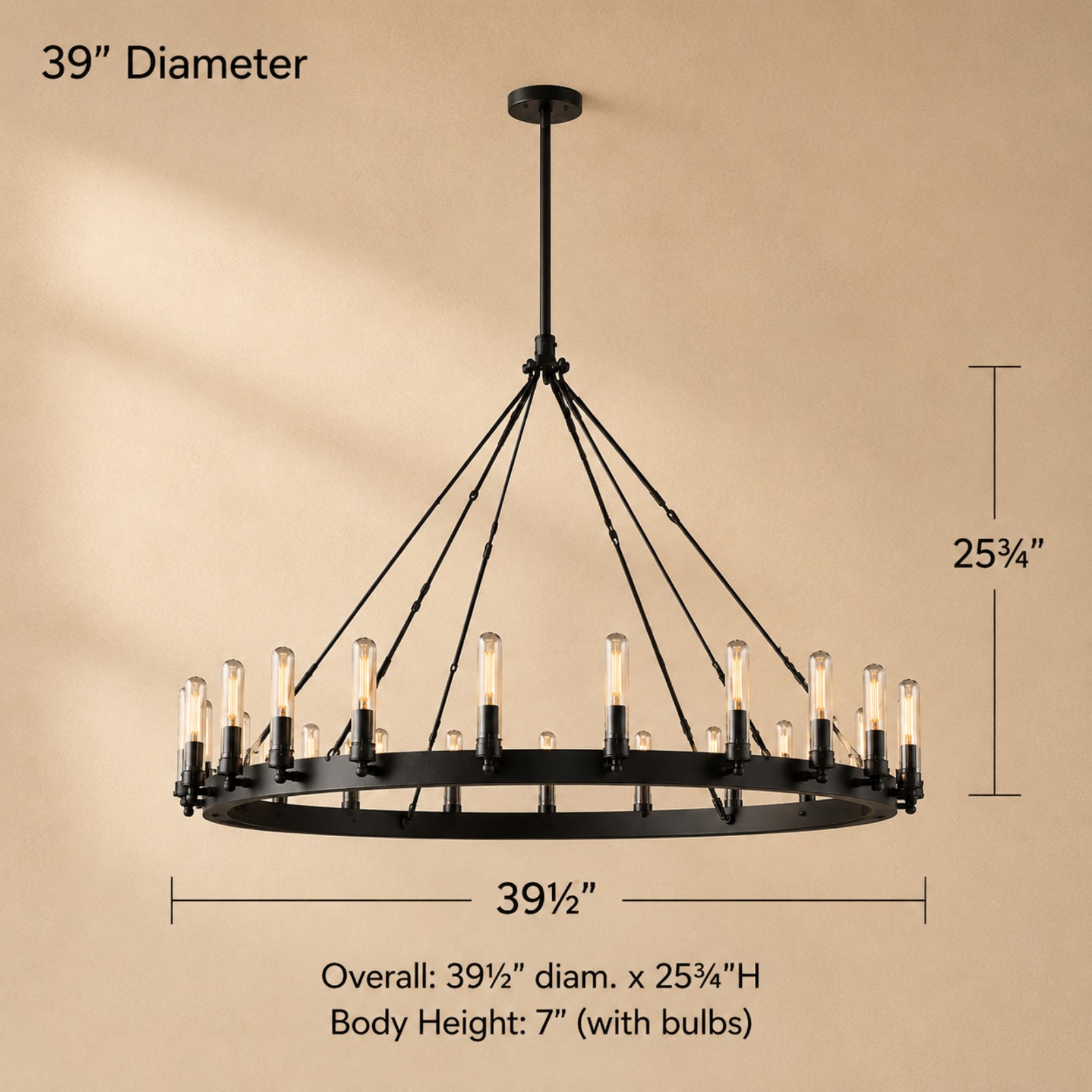 Camorven Vintage Filament Round Outdoor Chandelier - XYlight