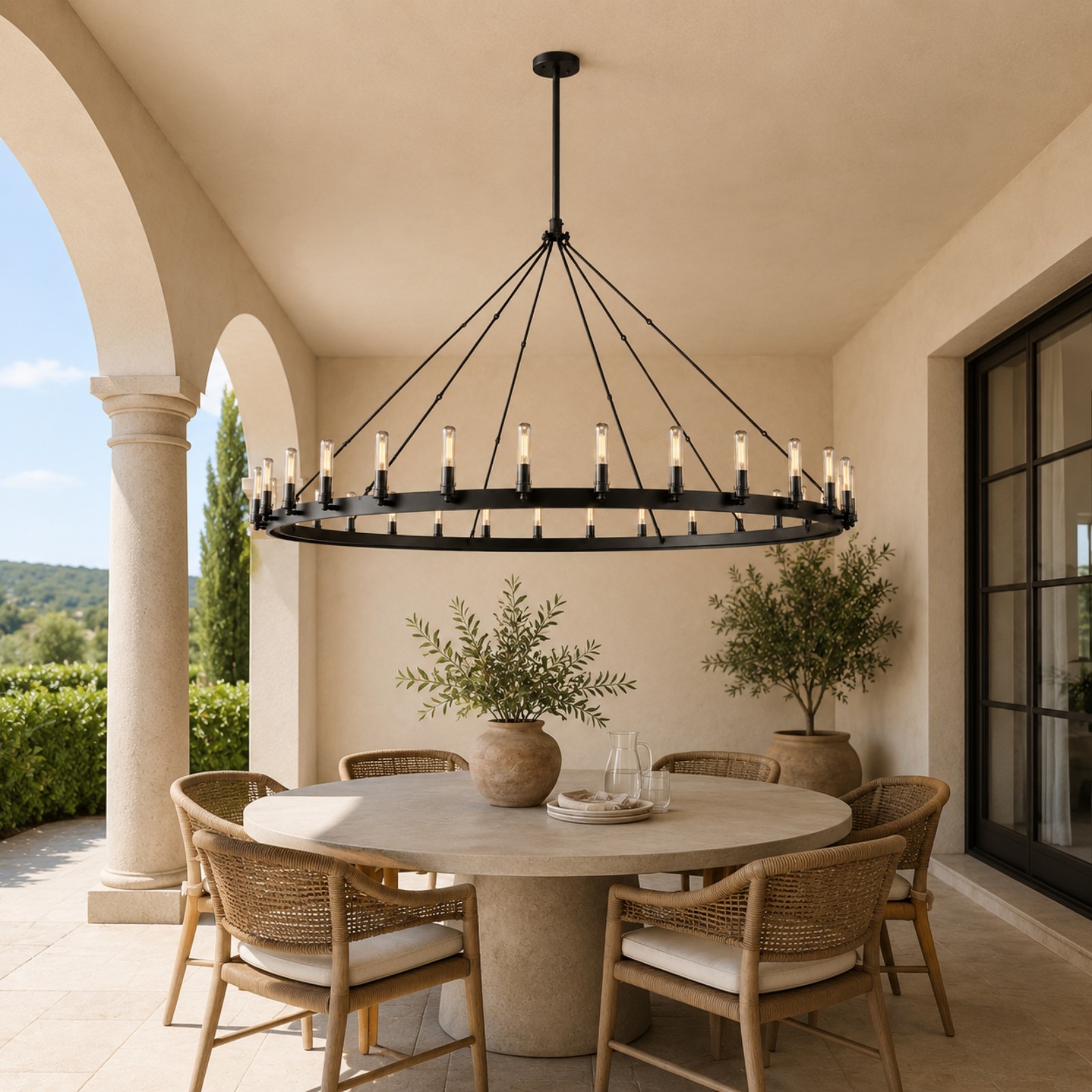 Camorven Vintage Filament Round Outdoor Chandelier - XYlight