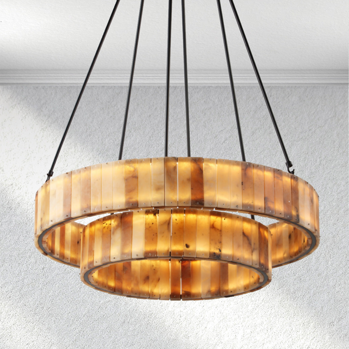 Carey Eterna Alabaster Round Chandelier - XYlight