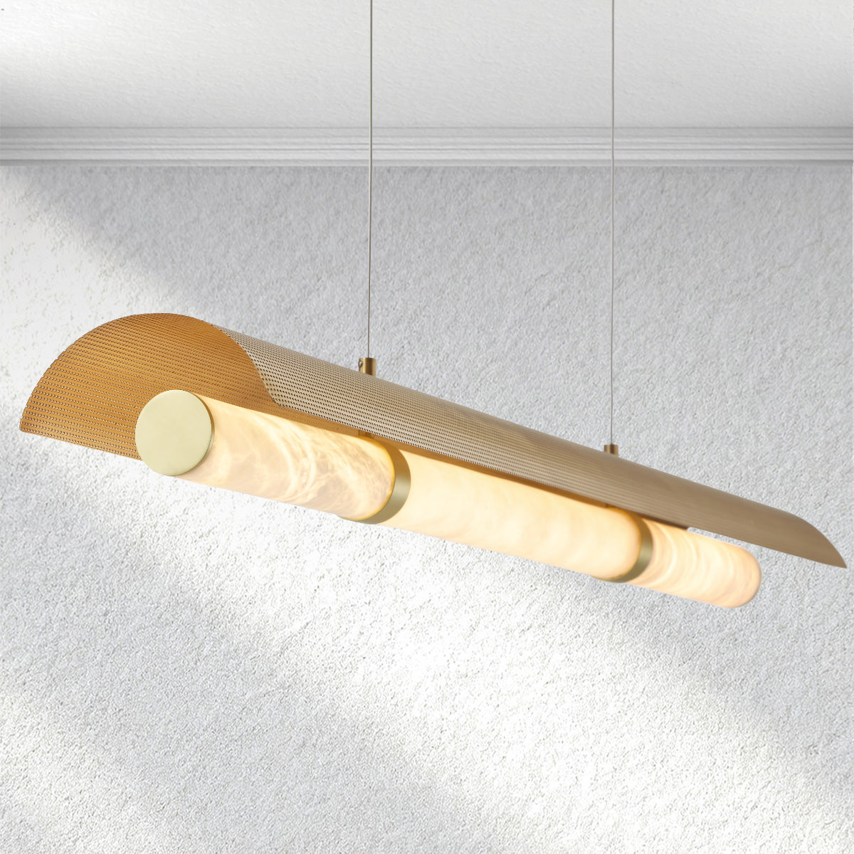 Carey Mirage Alabaster Linear Chandelier - XYlight