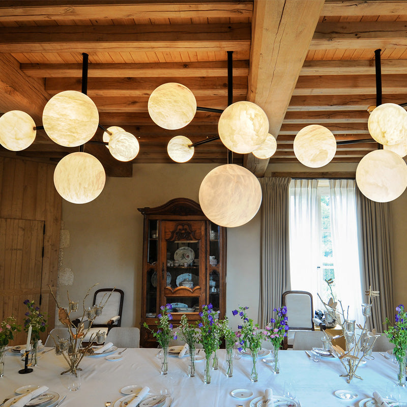 Carol Sphere Delight - Modern Artistic Alabaster Chandelier Light - XYlight