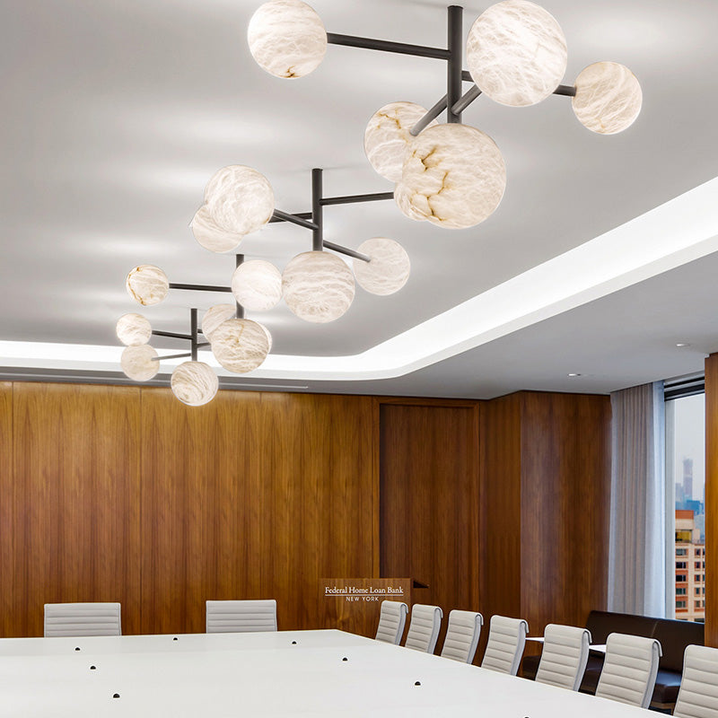 Carol Sphere Delight - Modern Artistic Alabaster Chandelier Light - XYlight