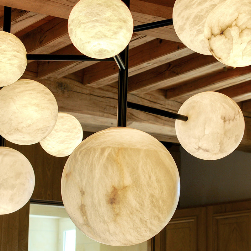 Carol Sphere Delight - Modern Artistic Alabaster Chandelier Light - XYlight
