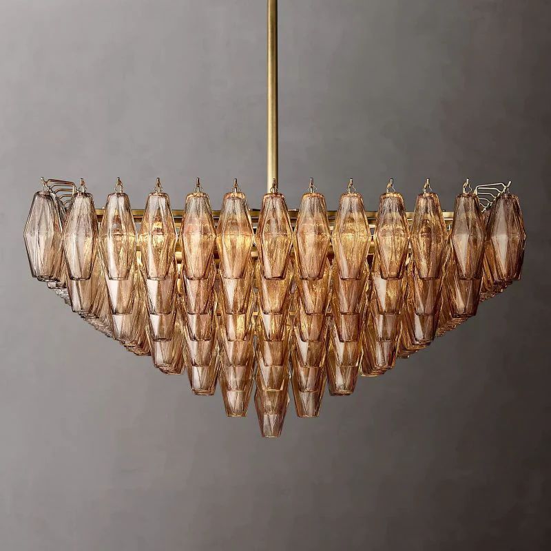 Casnelo Smoke Glass Square Chandelier