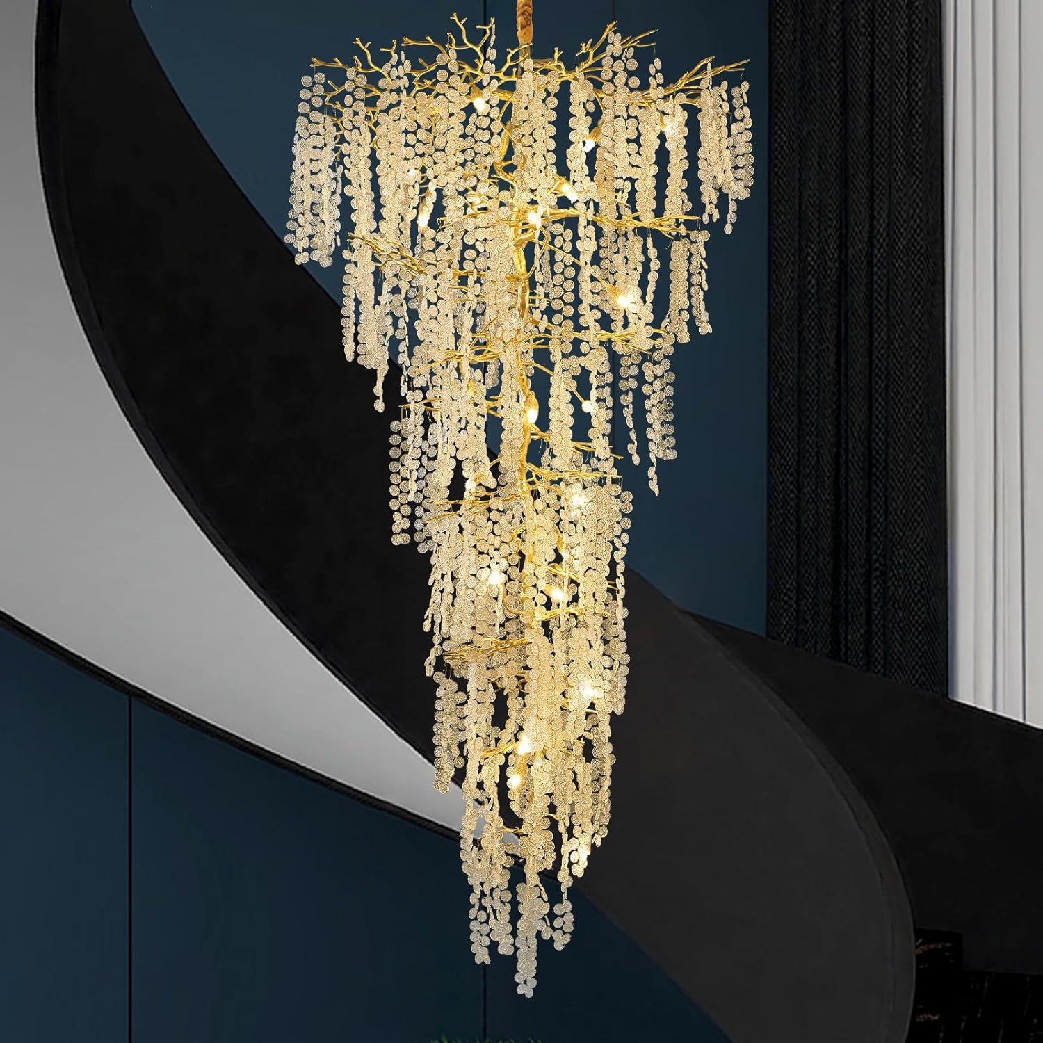 Cathy Crystal Tree Branch Staircase Chandelier - XYlight