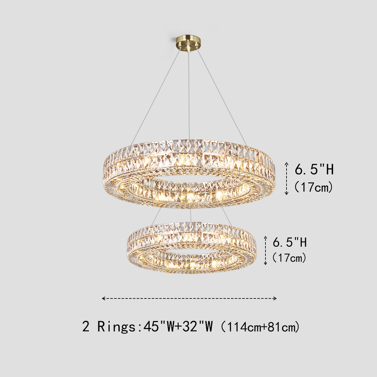 Ceda Halo Crystal Multi-Tier Ring Chandelier - XYlight