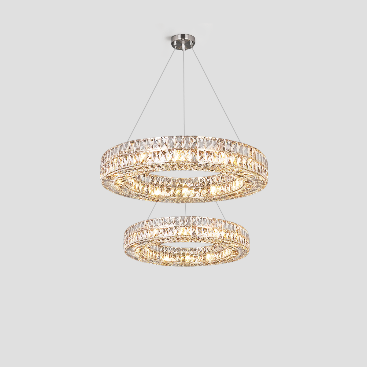 Ceda Halo Crystal Multi-Tier Ring Chandelier - XYlight