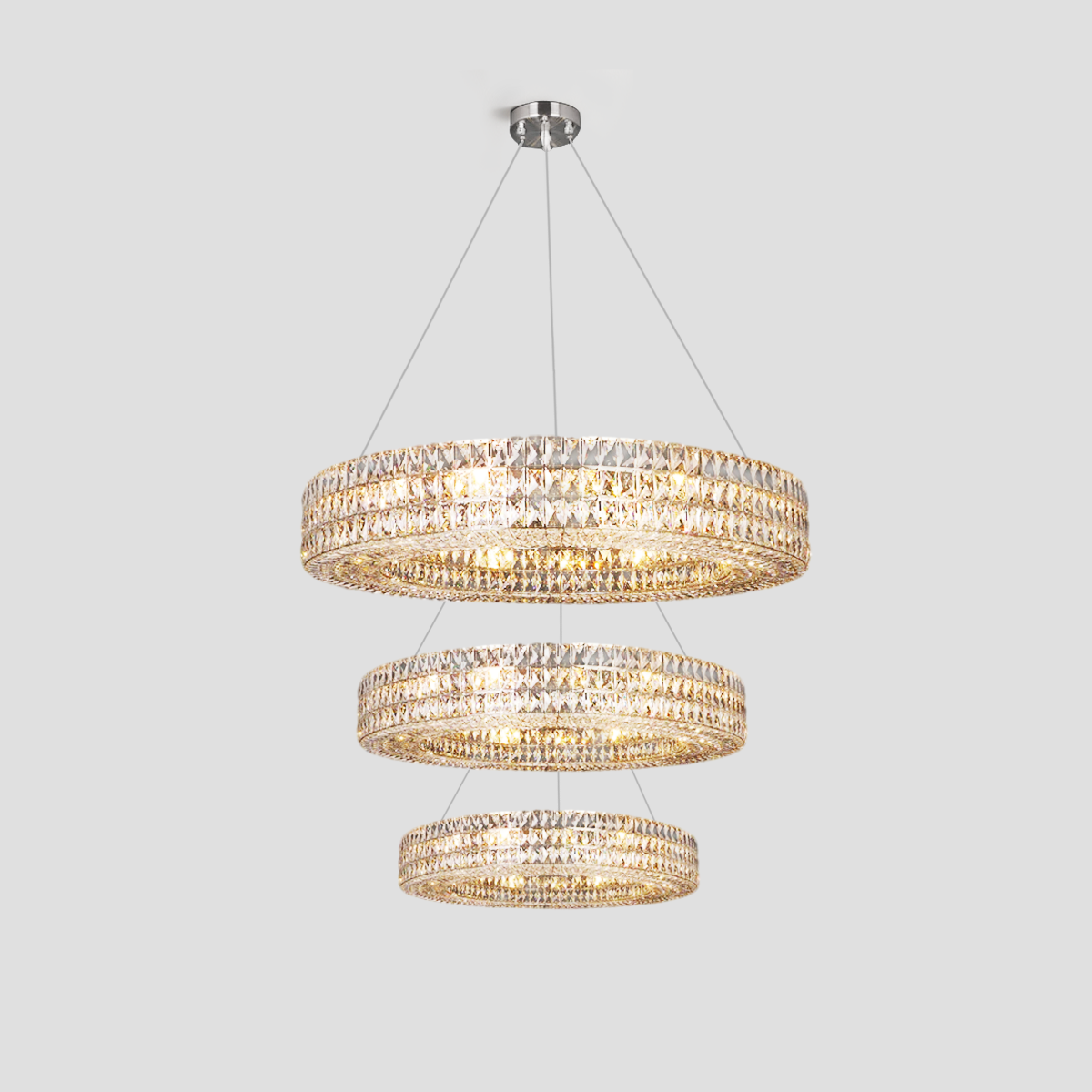 Ceda Halo Crystal Multi-Tier Ring Chandelier - XYlight