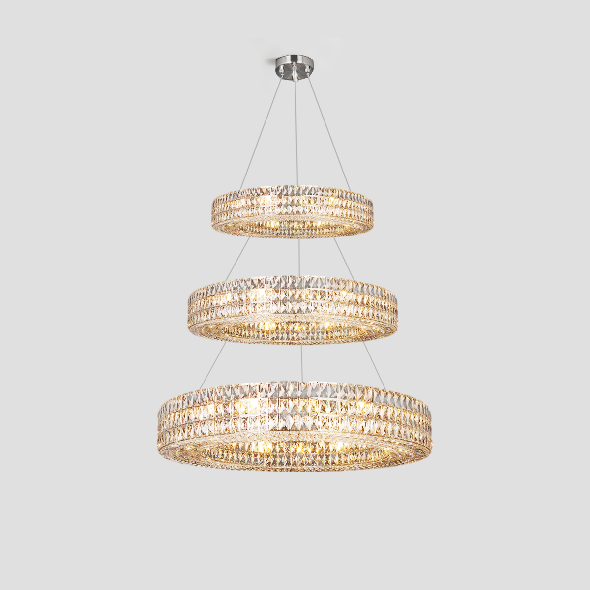 Ceda Halo Crystal Multi-Tier Ring Chandelier - XYlight