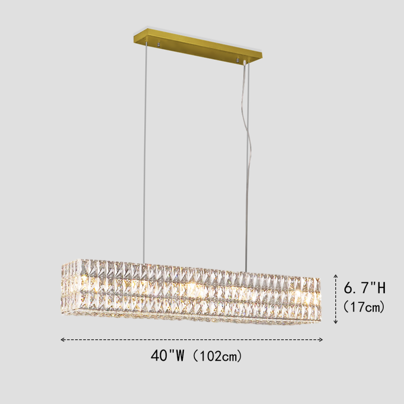 Ceda Halo Rectangular Crystal Chandelier