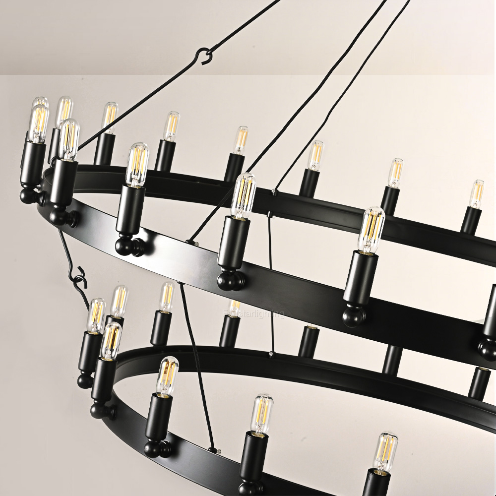 Cemalorn Vintage Filament 2-Tier Chandelier - XYlight