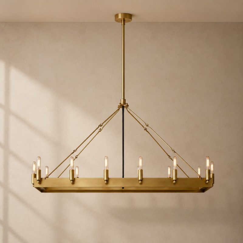 Cemalorn Vintage Filament Rectangular Chandelier