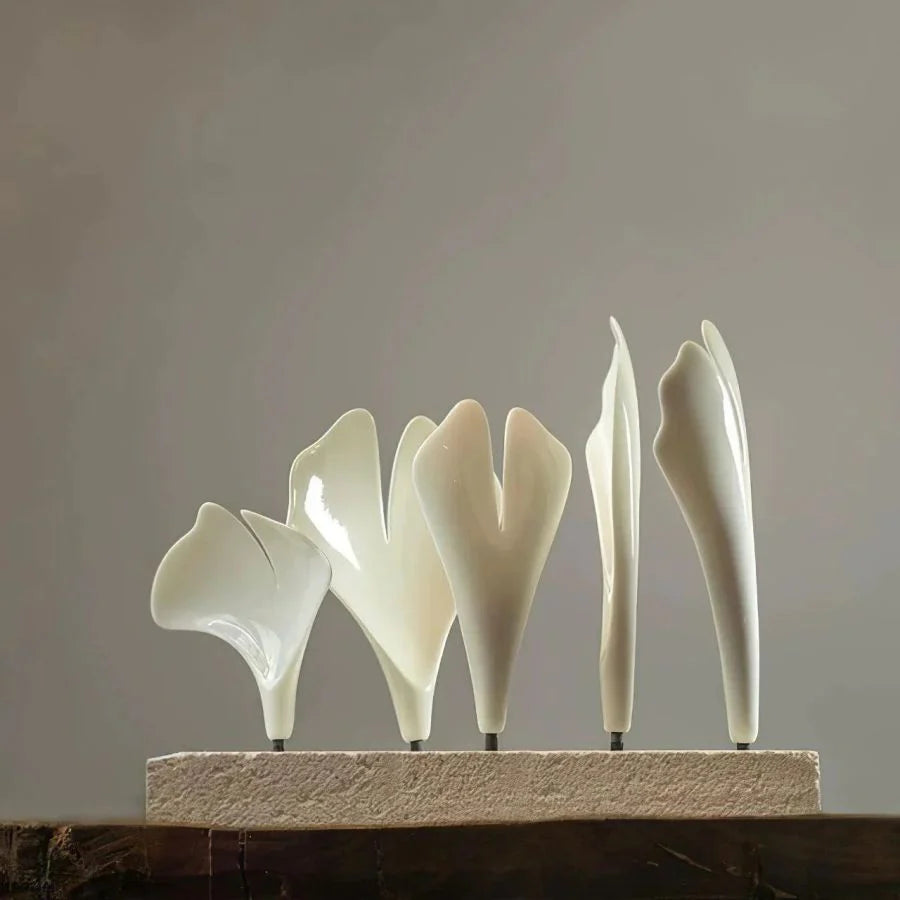 Ceramic Ginkgo Round Staircase Chandelier - XYlight