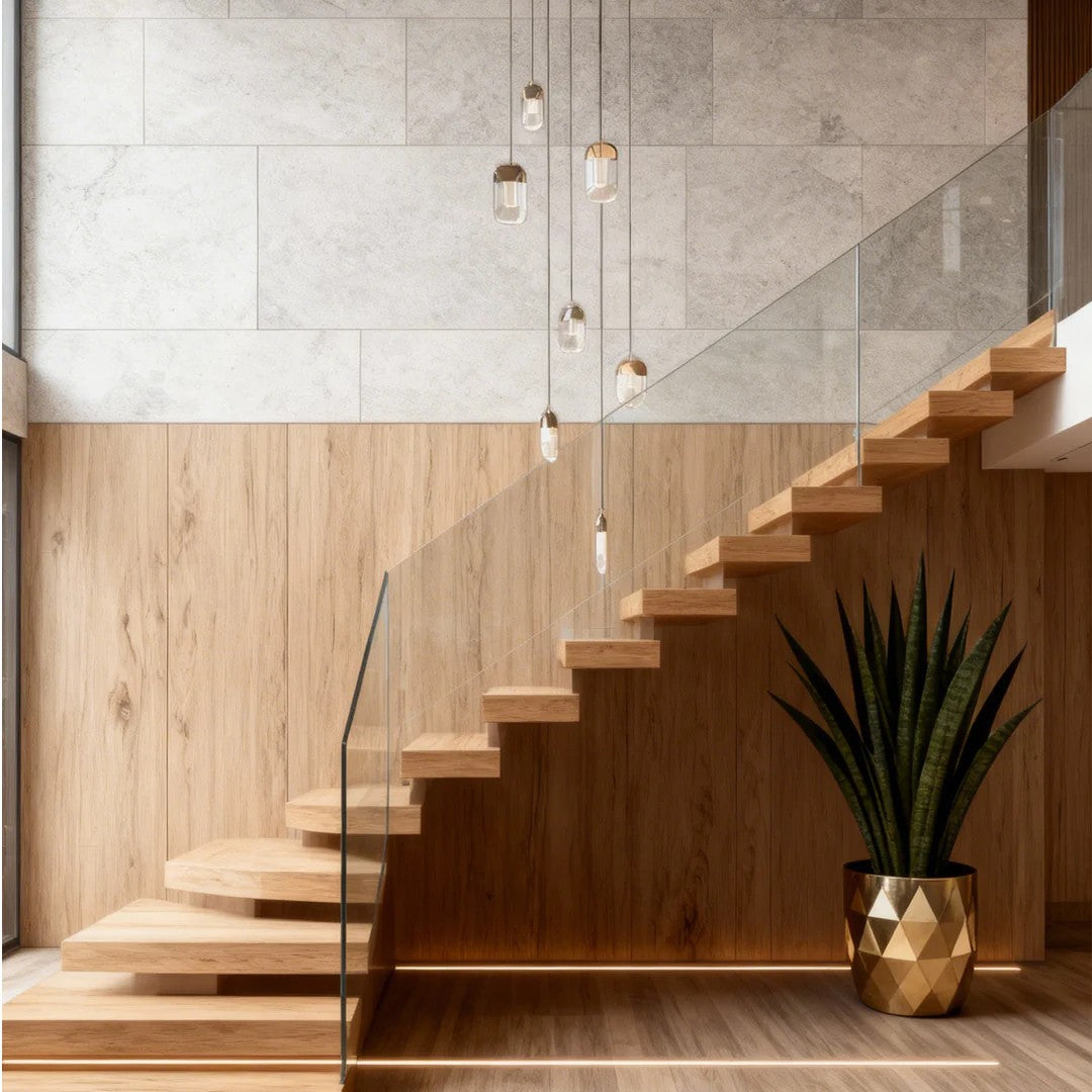 Chandelier for Staircase Full Copper Luxury Crystal Ceiling Light - XYlight