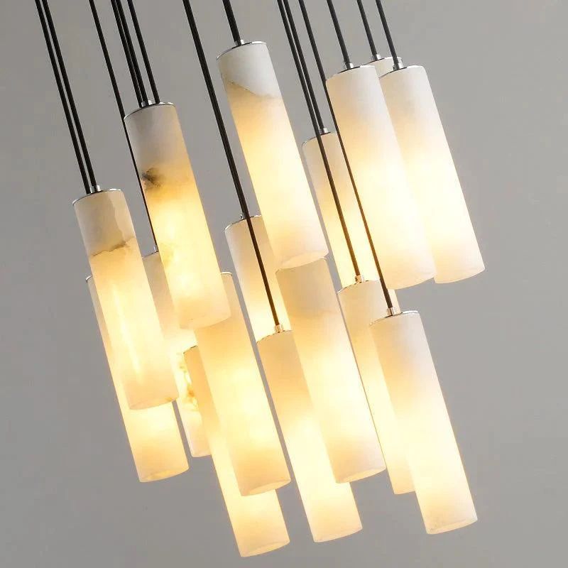 Ciladune Alabaster Cylindrical Round Chandelier - XYlight