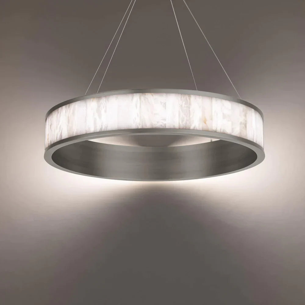 Coliseo Alabaster 28in LED Round Chandelier - XYlight