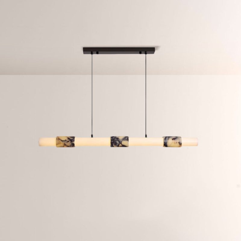 Collins Cylindrical Marble-Accent Linear Chandelier