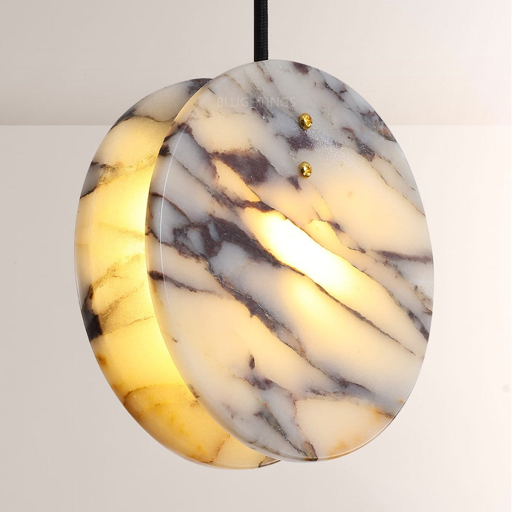 Collins Disc-Shaped Marble Pendant - XYlight