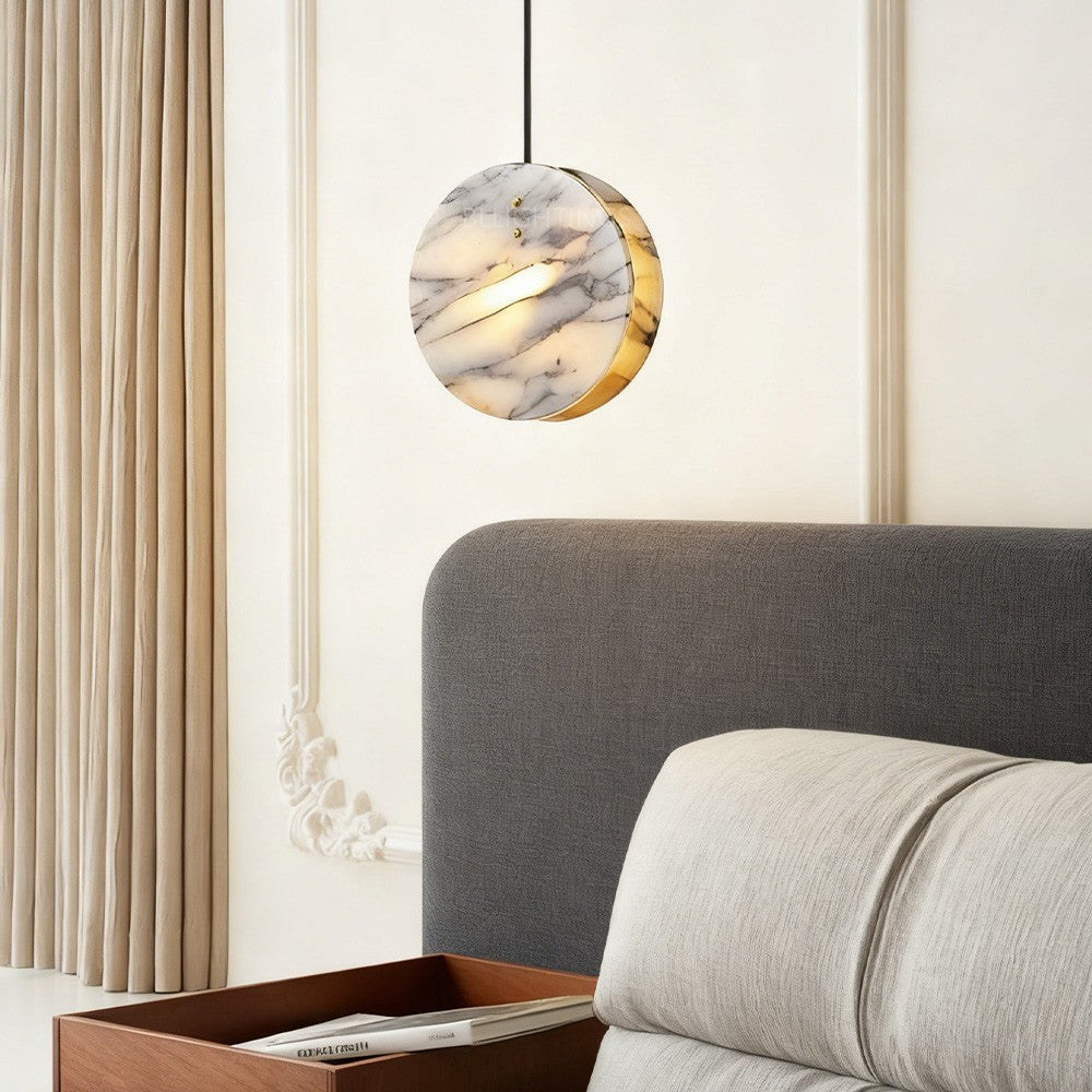 Collins Disc-Shaped Marble Pendant - XYlight