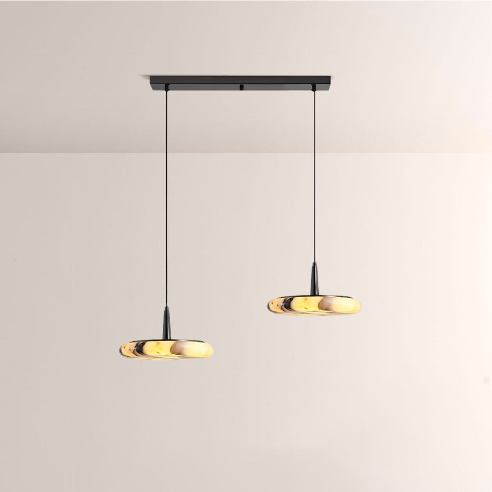 Collins Low-Profile Marble-Effect Linear Pendant(1/2/3-Head) - XYlight
