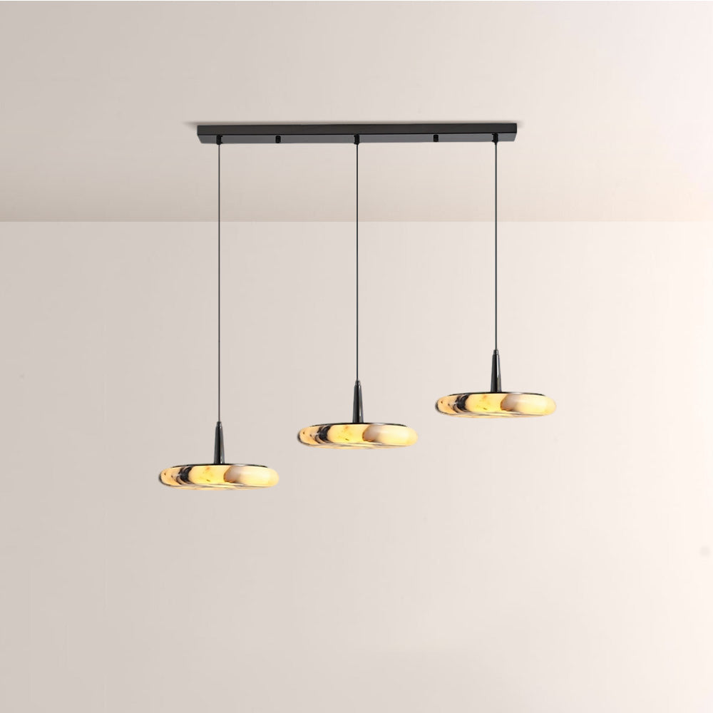 Collins Low-Profile Marble-Effect Linear Pendant(1/2/3-Head) - XYlight