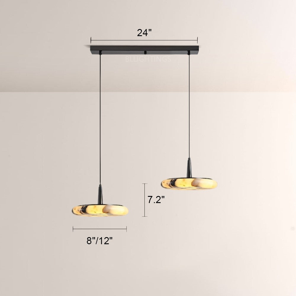 Collins Low-Profile Marble-Effect Linear Pendant(1/2/3-Head) - XYlight