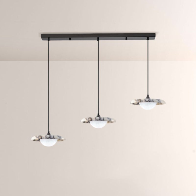 Collins Saucer Globe Marble Chandelier