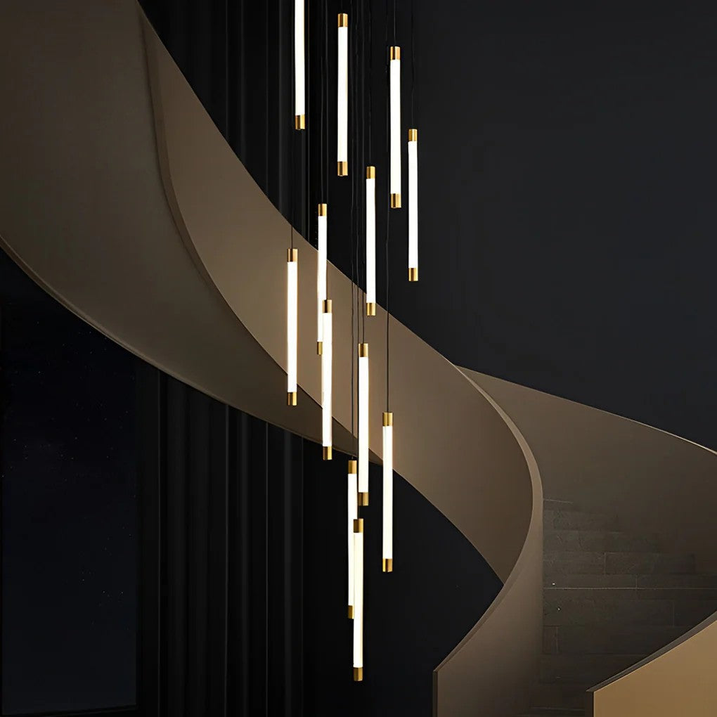 Contemporary Staircase Chandelier Spiral Tube Ceiling Light - XYlight