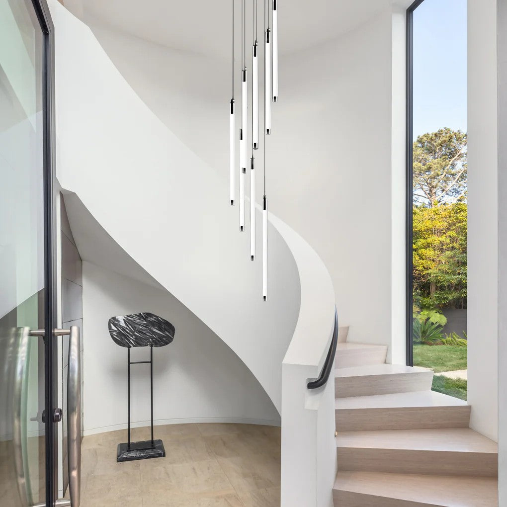 Contemporary Staircase Chandelier Spiral Tube Ceiling Light - XYlight