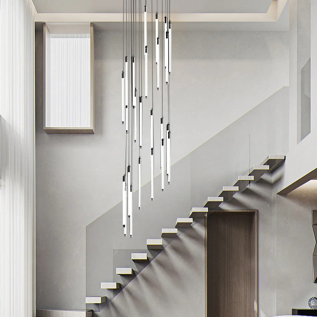 Contemporary Staircase Chandelier Spiral Tube Ceiling Light - XYlight