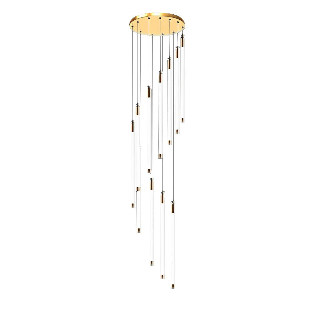 Contemporary Staircase Chandelier Spiral Tube Ceiling Light - XYlight