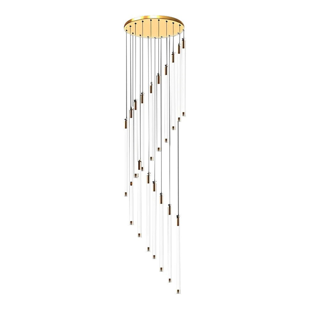 Contemporary Staircase Chandelier Spiral Tube Ceiling Light - XYlight