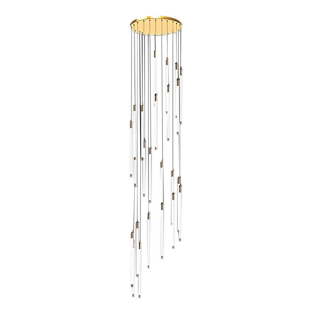 Contemporary Staircase Chandelier Spiral Tube Ceiling Light - XYlight