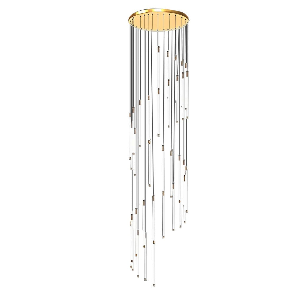 Contemporary Staircase Chandelier Spiral Tube Ceiling Light - XYlight