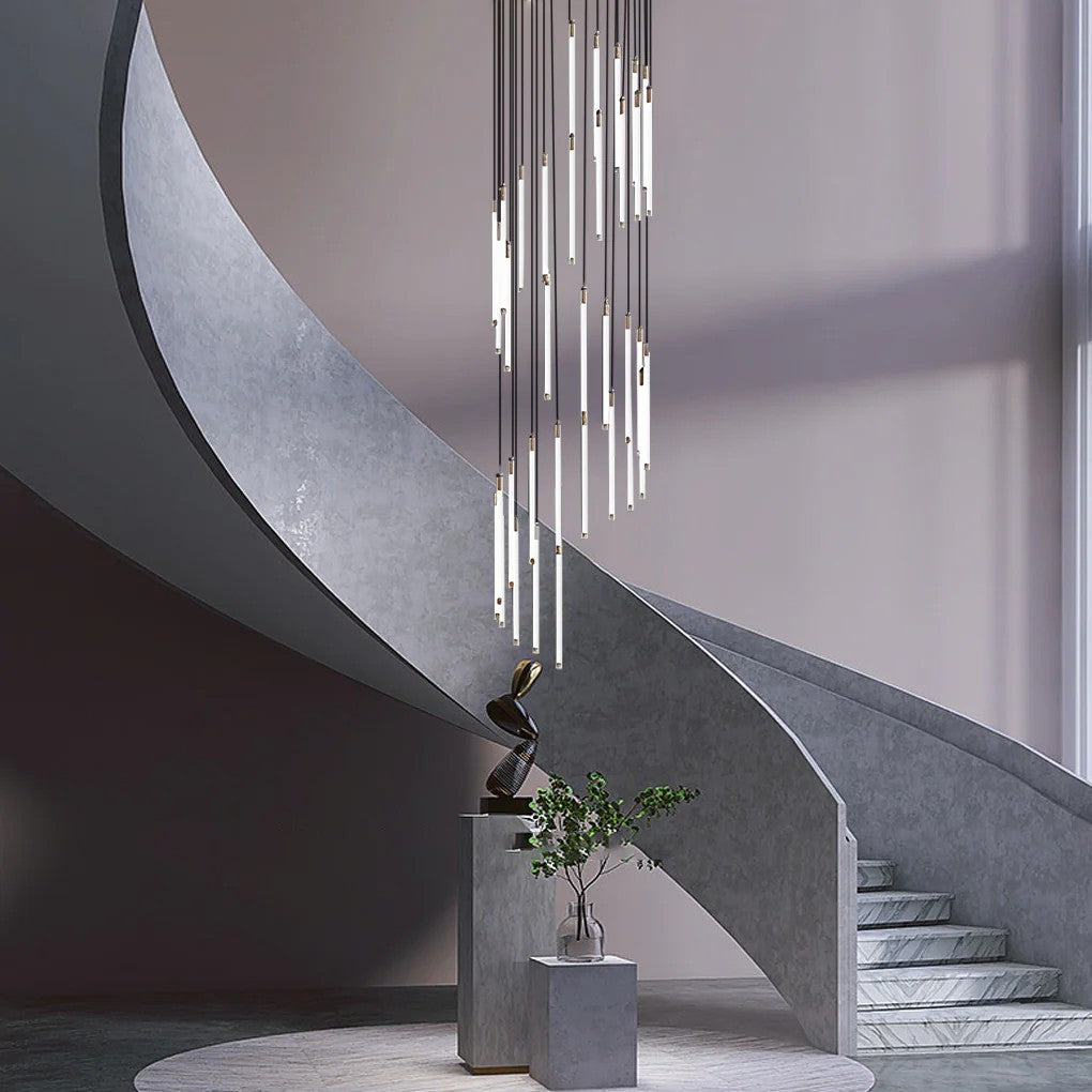 Contemporary Staircase Chandelier Spiral Tube Ceiling Light - XYlight