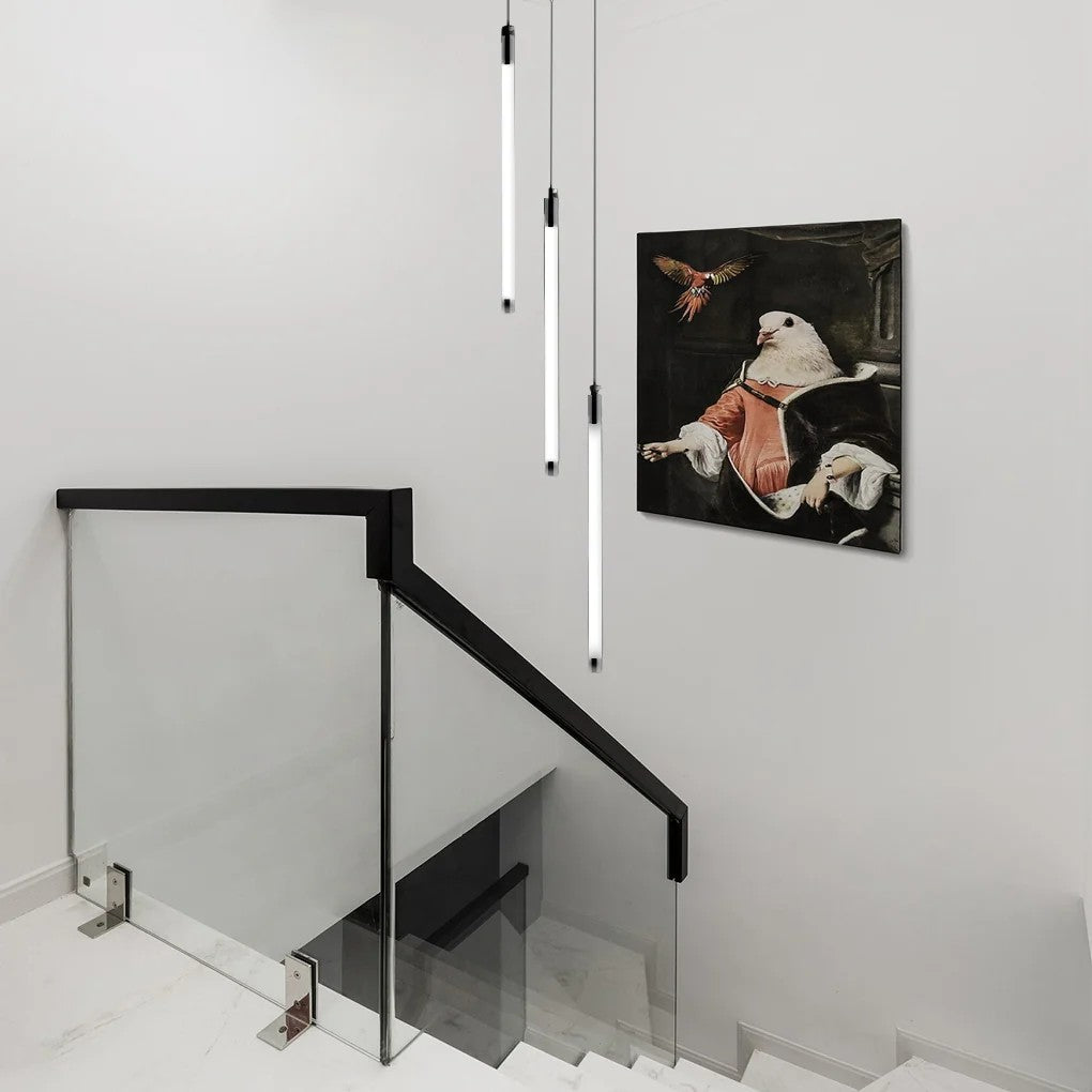 Contemporary Staircase Chandelier Spiral Tube Ceiling Light - XYlight