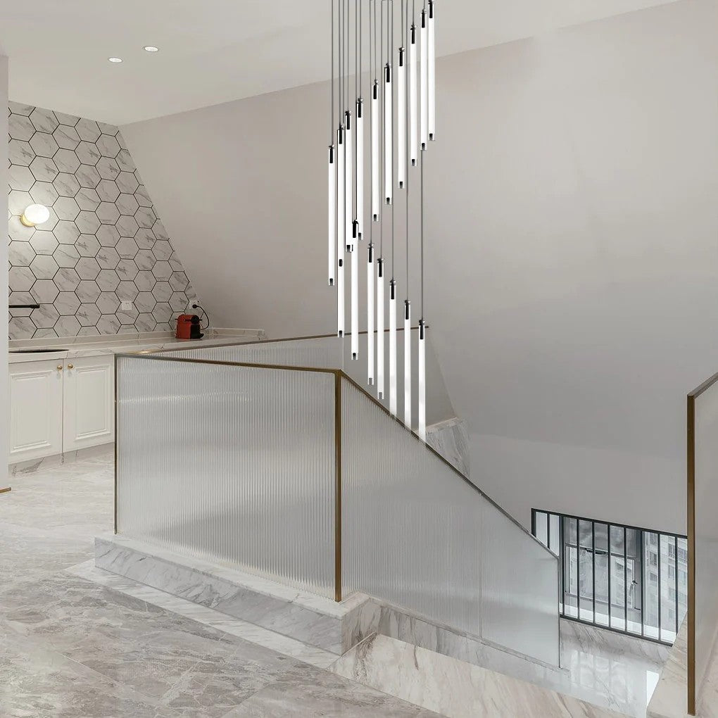 Contemporary Staircase Chandelier Spiral Tube Ceiling Light - XYlight