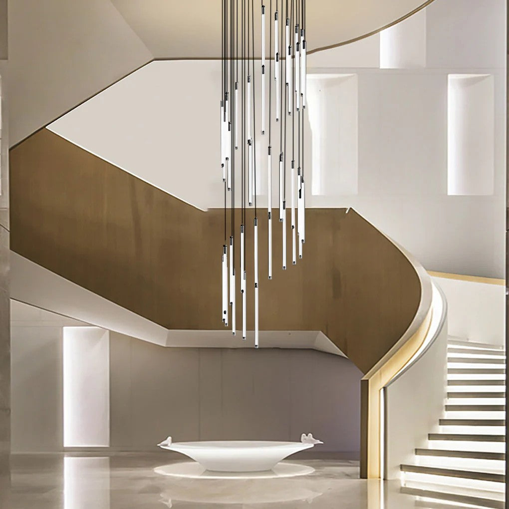 Contemporary Staircase Chandelier Spiral Tube Ceiling Light - XYlight