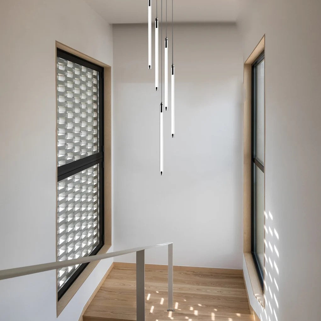 Contemporary Staircase Chandelier Spiral Tube Ceiling Light - XYlight