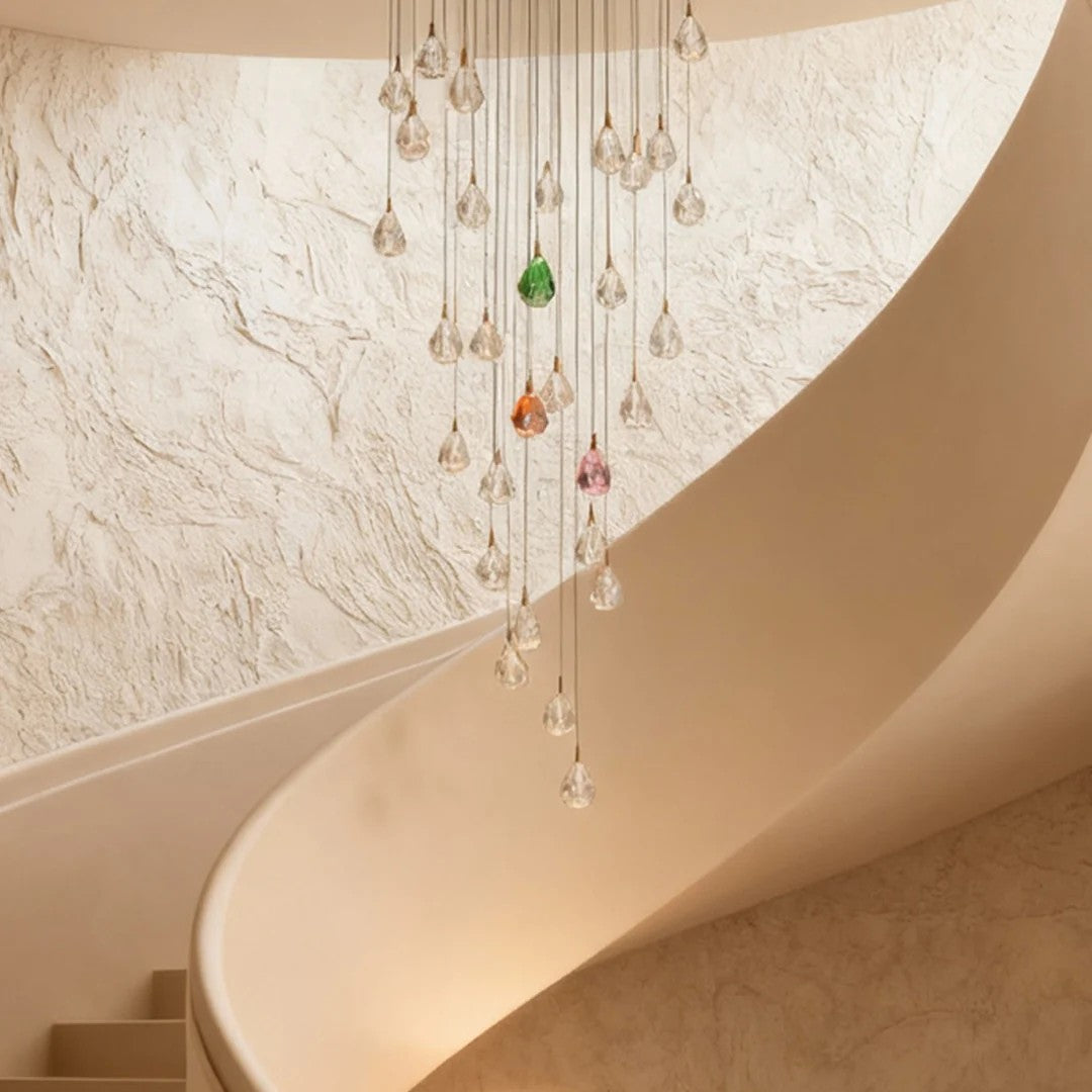 Crystal Chandelier for Staircase Luxury LED Ceiling Light - XYlight