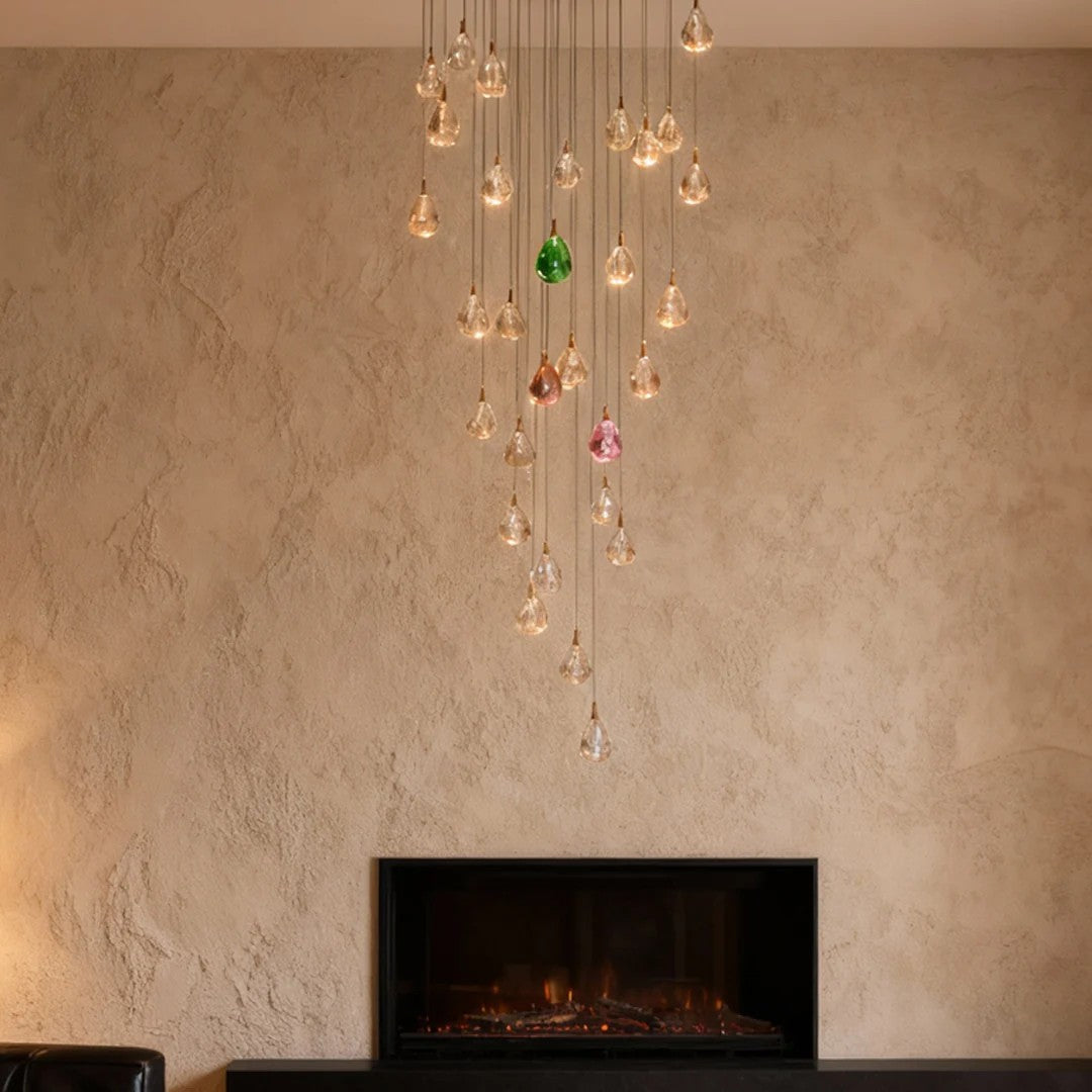 Crystal Chandelier for Staircase Luxury LED Ceiling Light - XYlight