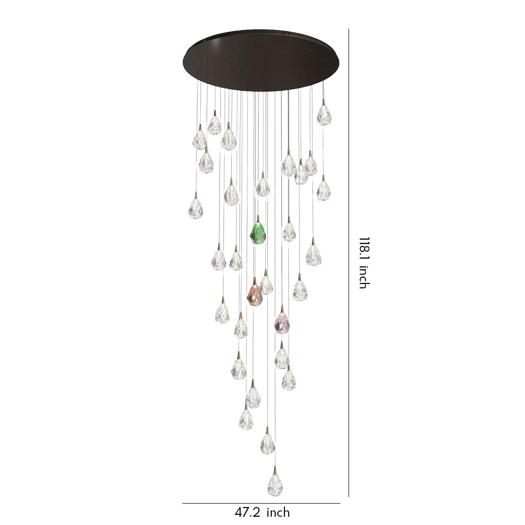 Crystal Chandelier for Staircase Luxury LED Ceiling Light - XYlight